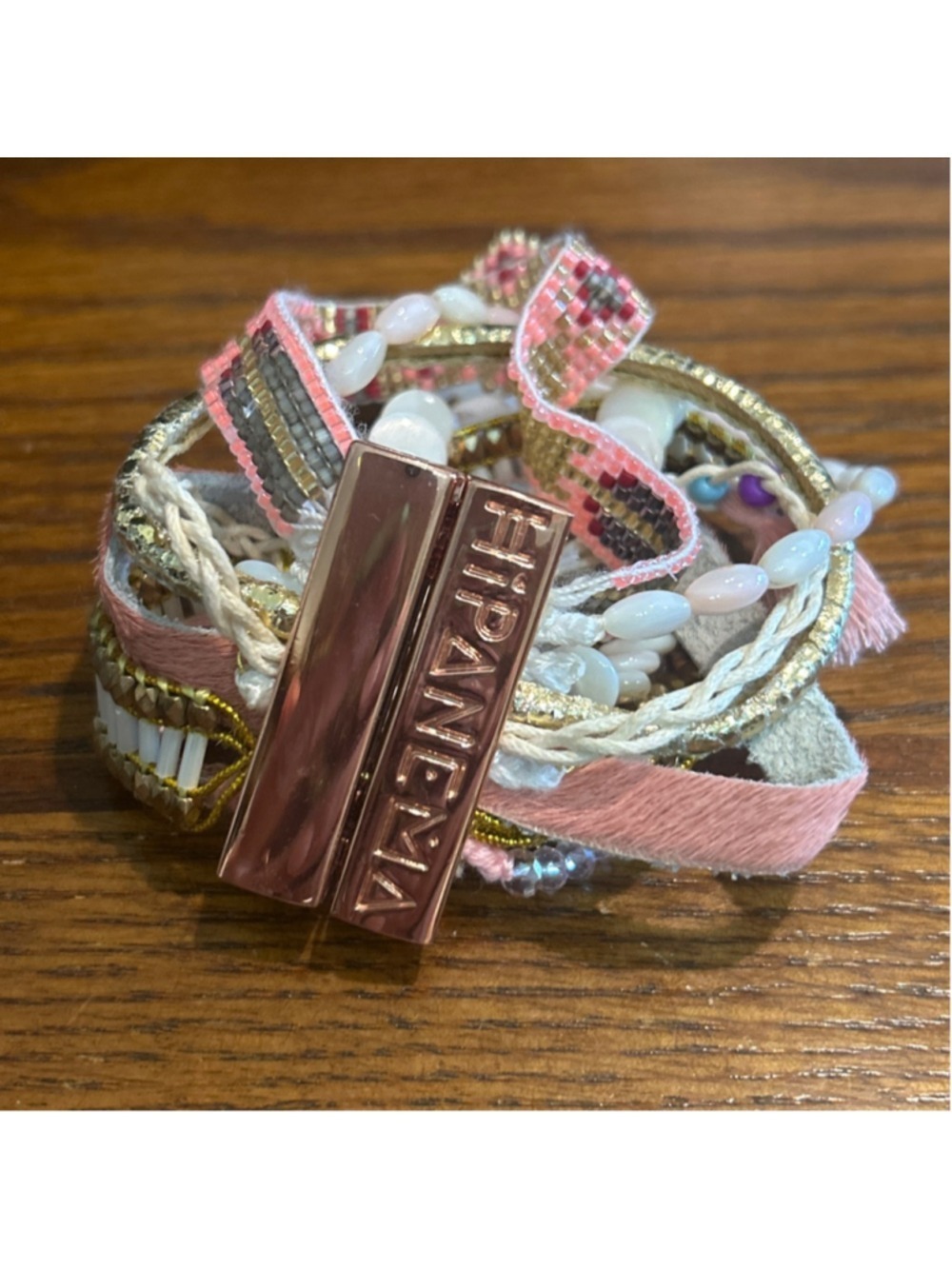 Women's Ipanema Beaded Multi-Strand Bracelet One Size Pink Gold
